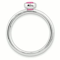 Niski okrugli prsten s ružičastim turmalinom