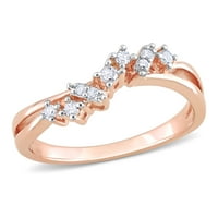 Ženski prsten od ružičastog zlata od ružičastog zlata s bljeskalicom od 9 kamena presvučen Sterling srebrom s podijeljenim drškom