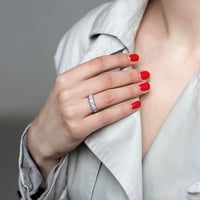 2-karatni ženski prsten za obljetnicu s pola stoljeća i plavim topazom