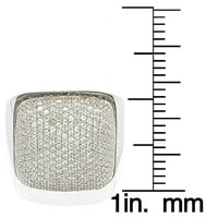 Smeđi i bijeli kubični cirkonij s mikro obloženim srebrnim kupolastim prstenom