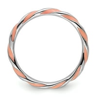 Prsten od sterling srebra s uvijenom ružičastom caklinom