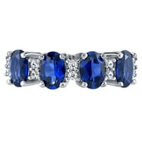 2-karatni plavi safirni prsten od čistog srebra