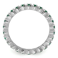 Smaragdni prsten izrađen od čistog srebra