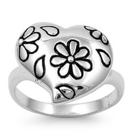 Prsten u obliku srca od srebra jezik cvijeća Veličina 8